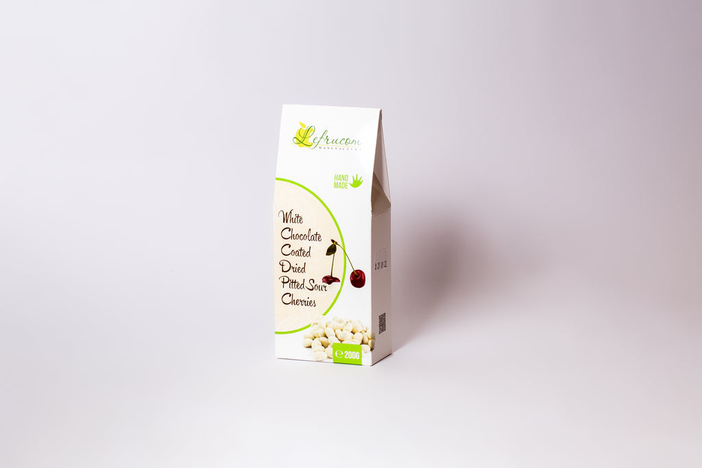 White Chocolate Coated Dried Sour Cherries 200g "Lefrucom"