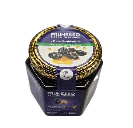 Dried pitted plums in honey syrop 420g jar